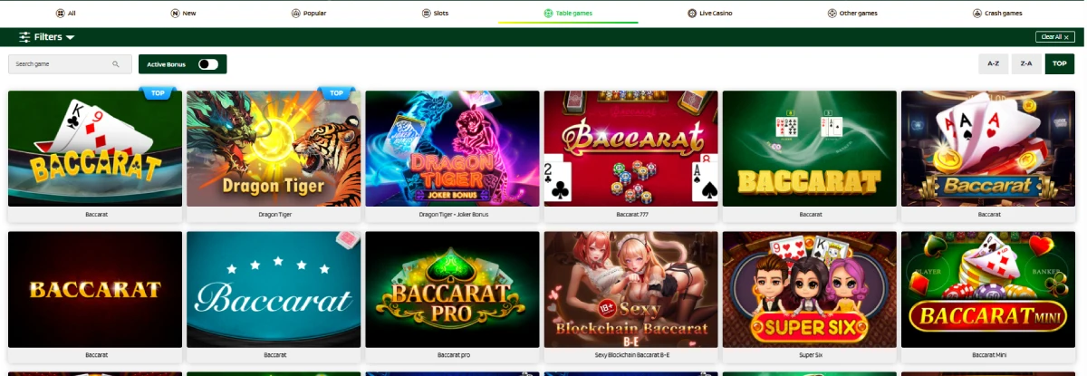 lucky barry casino table games